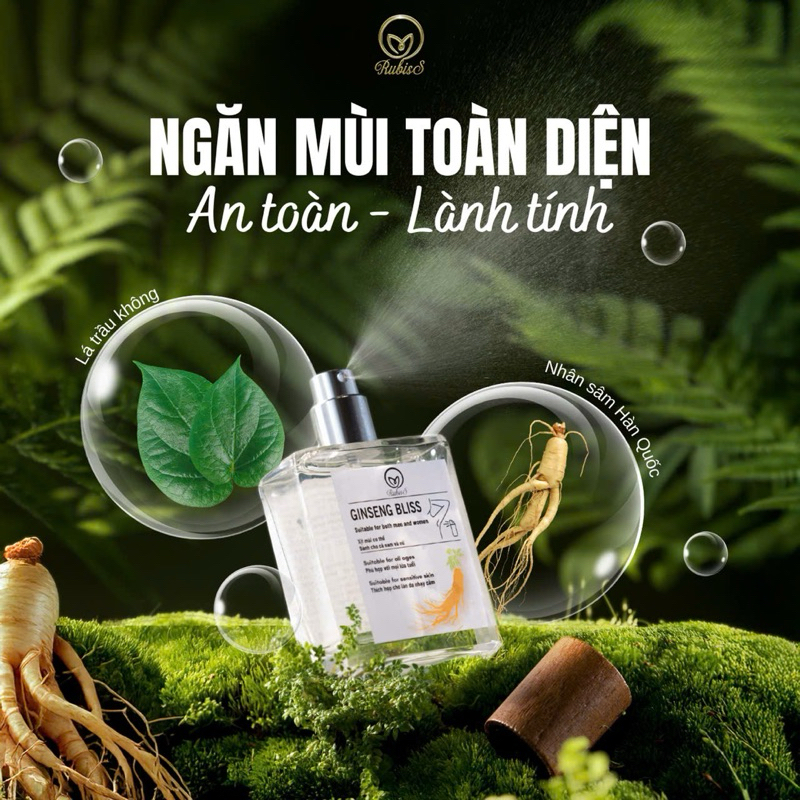 Xịt khử mùi Gingseng bliss khô thoáng 12 tiếng khô 2 giây