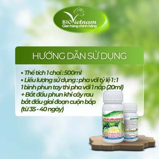 (MUA 5 TẶNG 1) Phân bón lá BIO SIÊU CUỘN BẮP 500ML Bio Việt Nam giúp bắp cải cuộn nhanh, to, nặng ký