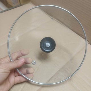 Nắp vung kính xoong nồi chảo (Kèm núm cầm cách nhiệt) có viền gờ, thuỷ tinh dày chịu lực đủ size