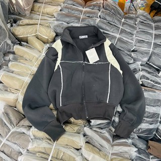 Áo Khoác Nỉ CỔ TRỤ Mới Viền Sọc Vai Siêu Đẹp MỚI