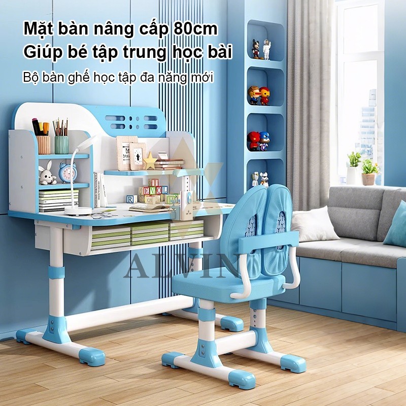 bàn học cho bé có thể nâng lên Trẻ Em Bàn Học Màu Xanh Hồng Có Ngăn Kéo Bàn Ghế da | BigBuy360 - bigbuy360.vn