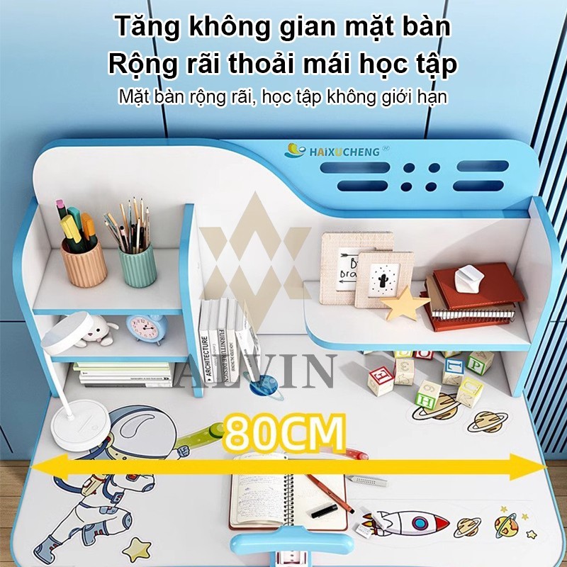 bàn học cho bé có thể nâng lên Trẻ Em Bàn Học Màu Xanh Hồng Có Ngăn Kéo Bàn Ghế da | BigBuy360 - bigbuy360.vn
