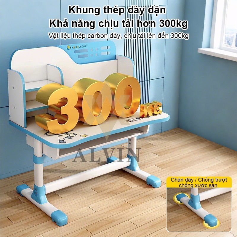 bàn học cho bé có thể nâng lên Trẻ Em Bàn Học Màu Xanh Hồng Có Ngăn Kéo Bàn Ghế da | BigBuy360 - bigbuy360.vn