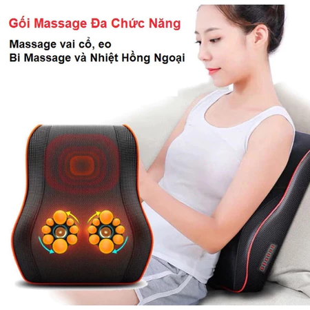 Máy Massage Hồng Ngoại 20 Bi Đa Năng Bản Cao Cấp - Gối Massage Cổ Vai Gáy