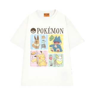 Áo Thun Nam Nữ Cổ Tròn Hoạt Hình Pokemon Pikachu NGỐ TEE, Áo Thun Form Rộng Chất Vải Cotton Mềm Mịn