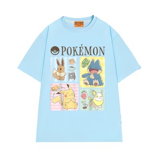 Áo Thun Nam Nữ Cổ Tròn Hoạt Hình Pokemon Pikachu NGỐ TEE, Áo Thun Form Rộng Chất Vải Cotton Mềm Mịn