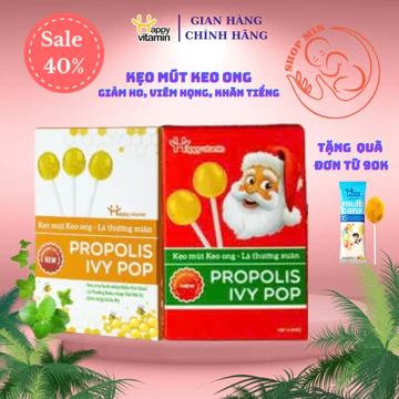 (HÀNG MỚI VỀ) Kẹo mút keo ong BẢN ĐẶC BIỆT, Kẹo mút ngậm ho cao lá thường xuân, giảm ho, đau rát họng