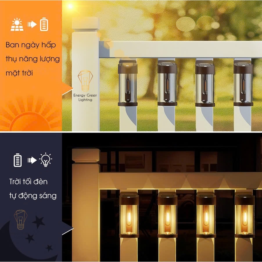 Ảnh Đèn Treo Tường Energy Green Lighting PA06 - Sử Dụng Năng Lượng Mặt Trời - Trang Trí Ngoài Trời - Tặng Kèm Bóng LED 1