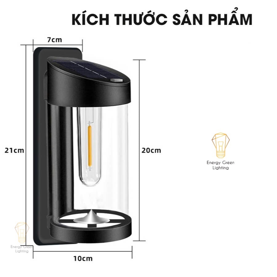 Ảnh Đèn Treo Tường Energy Green Lighting PA06 - Sử Dụng Năng Lượng Mặt Trời - Trang Trí Ngoài Trời - Tặng Kèm Bóng LED 3