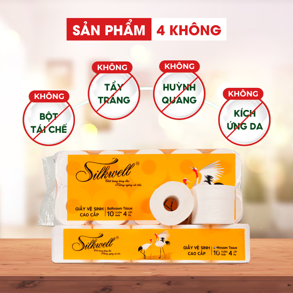 Ảnh Combo 3 dây giấy vệ sinh Sếu 10 cuộn 4 lớp mềm mịn siêu dai chính hãng 3