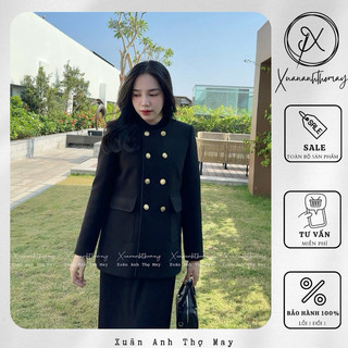 Áo khoác dạ cổ tròn túi ốp (66cm) - Xuananhthomay