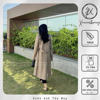 Áo Mangto dạ ép form rộng kèm dây thắt eo (113cm)- Xuananhthomay