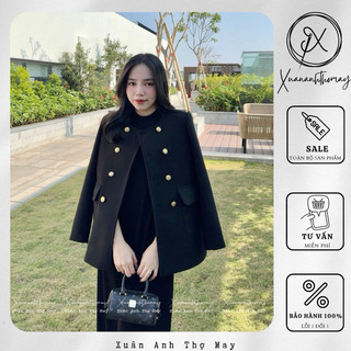 Áo khoác dạ cổ tròn túi ốp (66cm) - Xuananhthomay