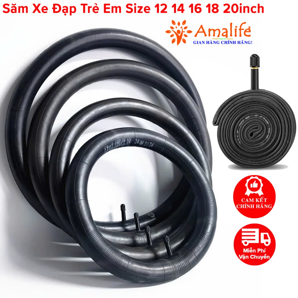 Ảnh Săm Xe Đạp Trẻ Em Chọn Size 12 14 16 18 20inch Cao Su Tự Nhiên Co Giãn 1.75/2.125 Cao Cấp 1