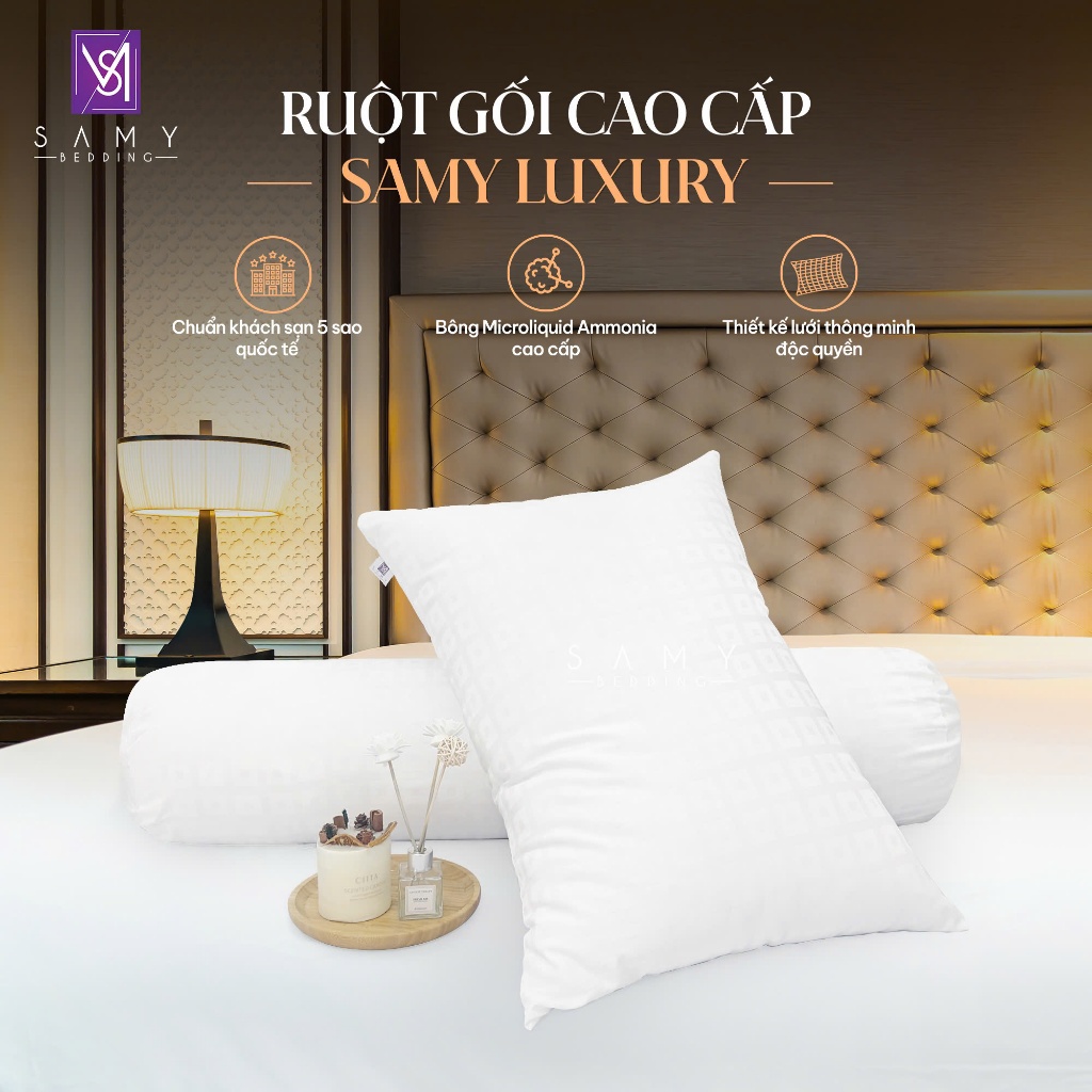 Ảnh Ruột Gối Ôm Cao Cấp SAMY BEDDING Khách Sạn 5 Sao Luxury Microliquid Ammonia Lông Vũ 1