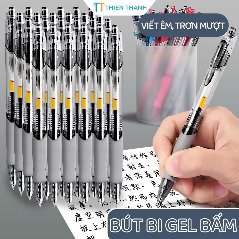 Bút Mực Gel 0,5mm Cổ Điển - Tay Cầm Cao Su Mềm, Thoải Mái Khi Viết Lâu