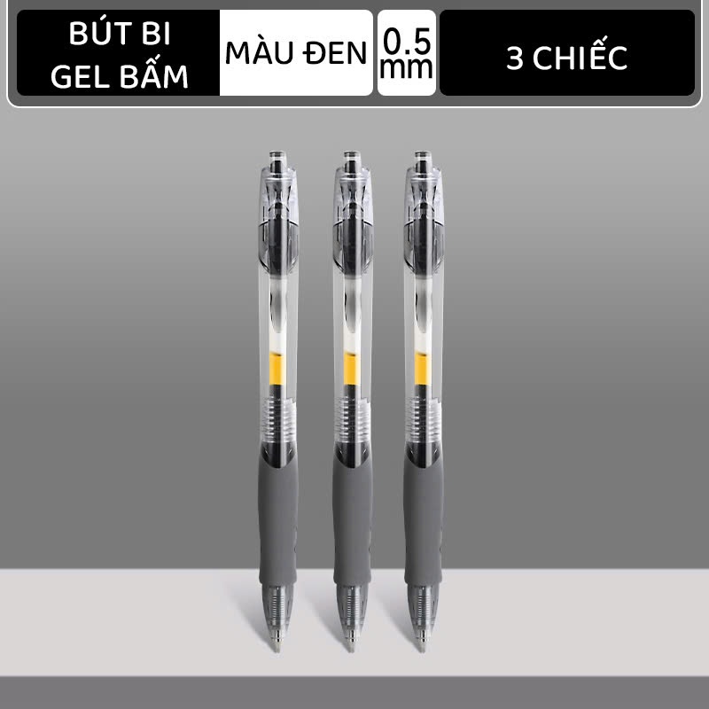 Bút Mực Gel 0,5mm Cổ Điển - Tay Cầm Cao Su Mềm, Thoải Mái Khi Viết Lâu