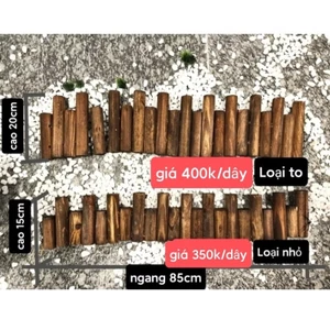 Hàng rào gỗ trang trí sân vườn cây tròn gỗ tự nhiên nối sẵn