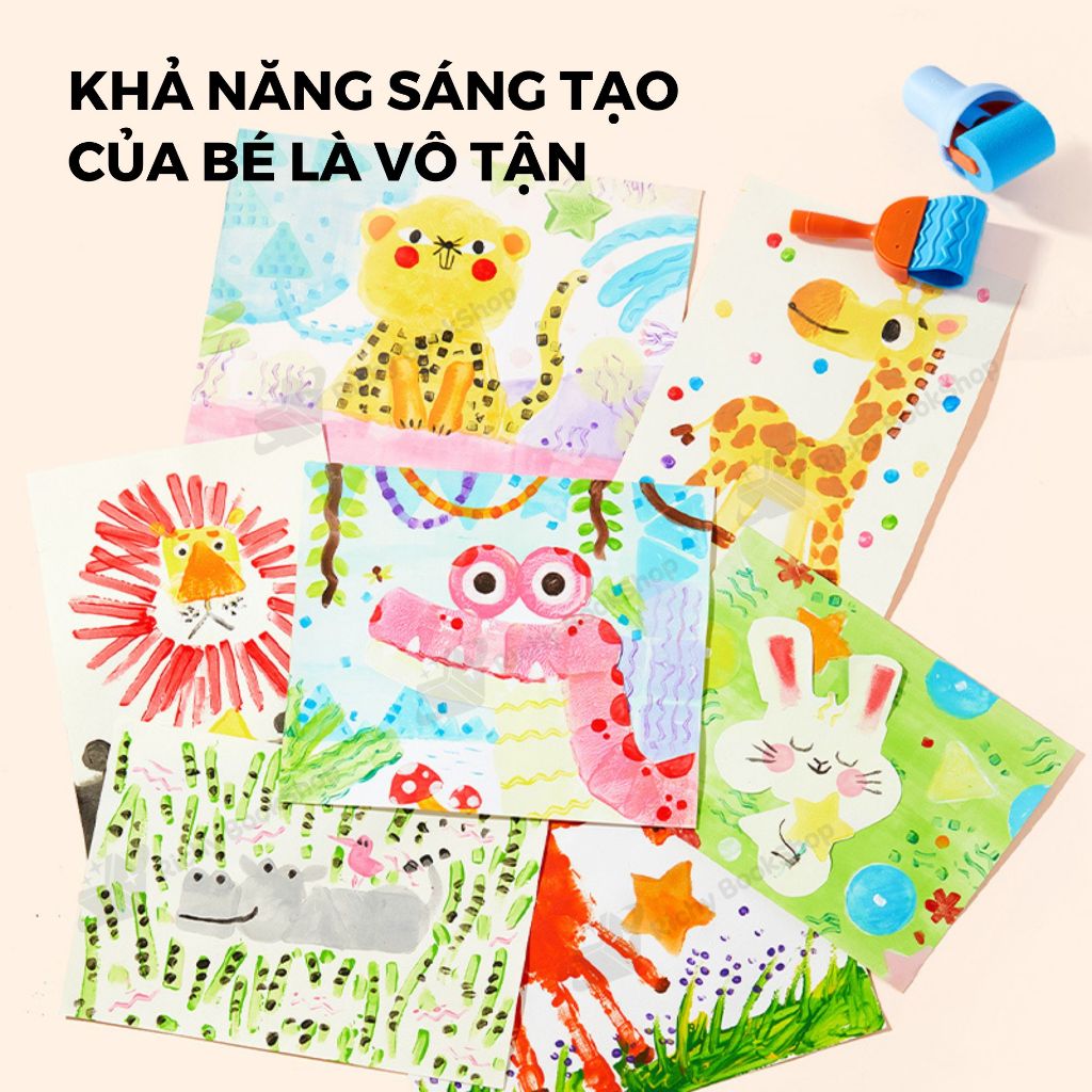 Bộ dụng cụ vẽ màu nước - Mideer Finger Painting Tools Set