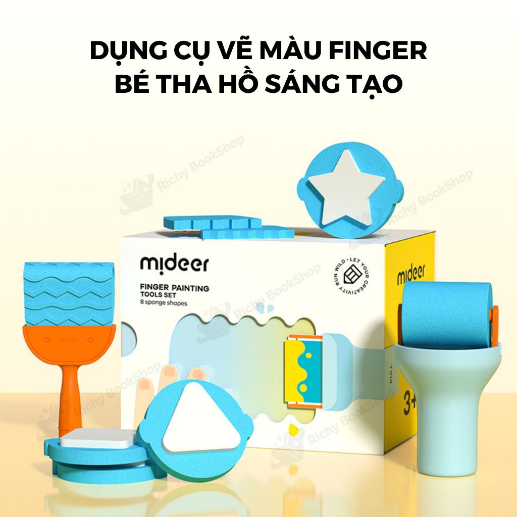 Bộ dụng cụ vẽ màu nước - Mideer Finger Painting Tools Set