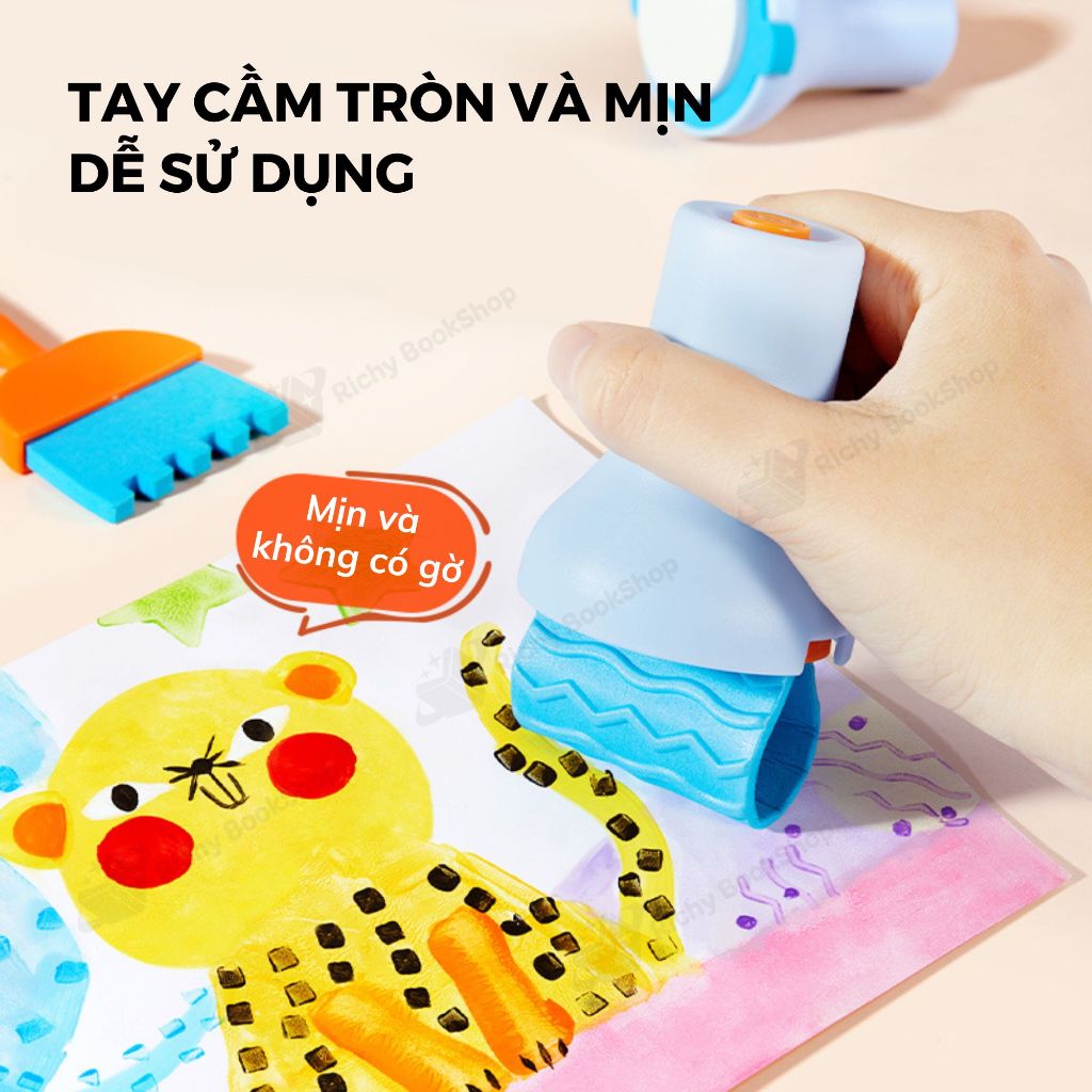 Bộ dụng cụ vẽ màu nước - Mideer Finger Painting Tools Set