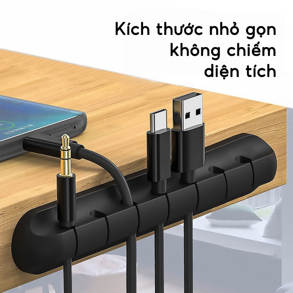Kẹp Cố Định Dây Sạc Sắp Xếp Bàn Làm Việc, Đế Dán Kẹp Cáp Chuột Bàn Phím Tai Nghe Laptop Máy Tính