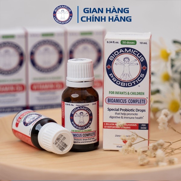 Combo Ăn Ngon Thông Minh - Men Vi Sinh 10 Chủng BioAmicus lọ 10mL & BioAmicus Omega-3 DHA lọ 30mL