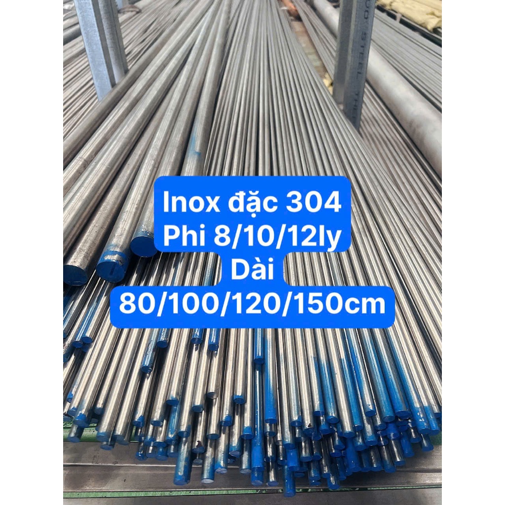 Trục tròn đặc inox / thanh tròn đặc inox SUS304 Ø 8/10/12mm dài 80/100 ...