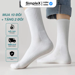 [SimpleX][SET 10 ĐÔI + TẶNG 2] Tất Vớ Nam Nữ Cổ Cao, Cổ Lửng, Cotton, Thoáng Khí | SPX/T02