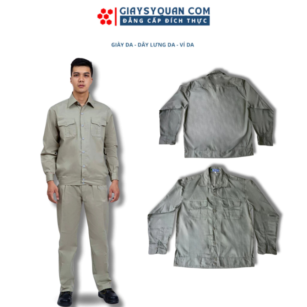 Áo Lao Động Dài Tay Thiết Kế Đơn Giản Tiện Lợi Đường May Chắc Chắn Thấm Hút Mồ Hôi Tốt