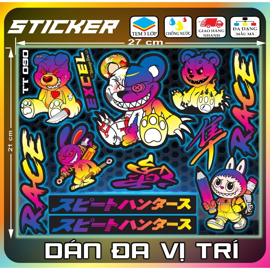Combo Hình Dán,Sticker TiTan Cắt Sẵn Theo Hình dán Đa Vị TTiTan TT90 ...