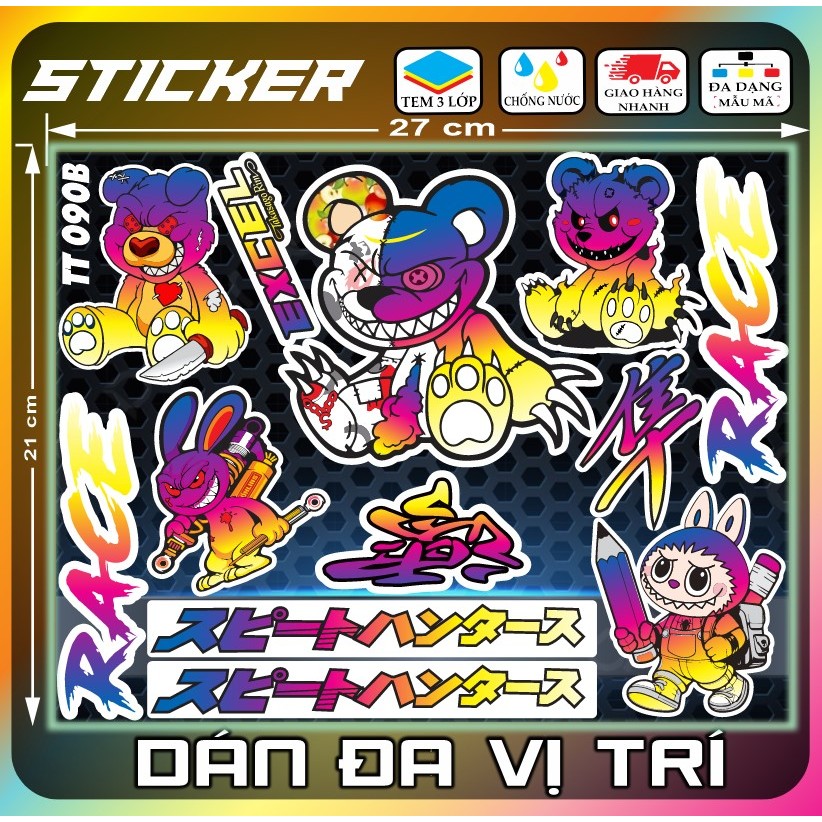 Combo Hình Dán,Sticker TiTan Cắt Sẵn Theo Hình dán Đa Vị TTiTanTT90B ...