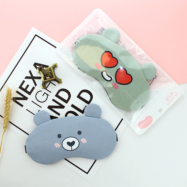 Bịt mắt gel cute hoạt hình, bịt mắt ngủ có túi gel làm mát cho du lịch, văn phòng, học sinh
