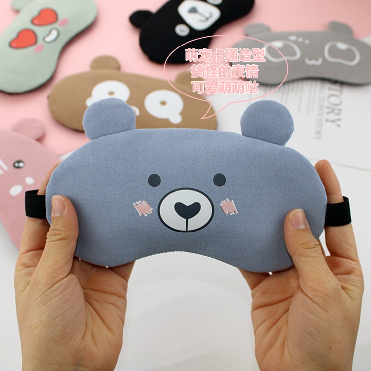 Bịt mắt gel cute hoạt hình, bịt mắt ngủ có túi gel làm mát cho du lịch, văn phòng, học sinh