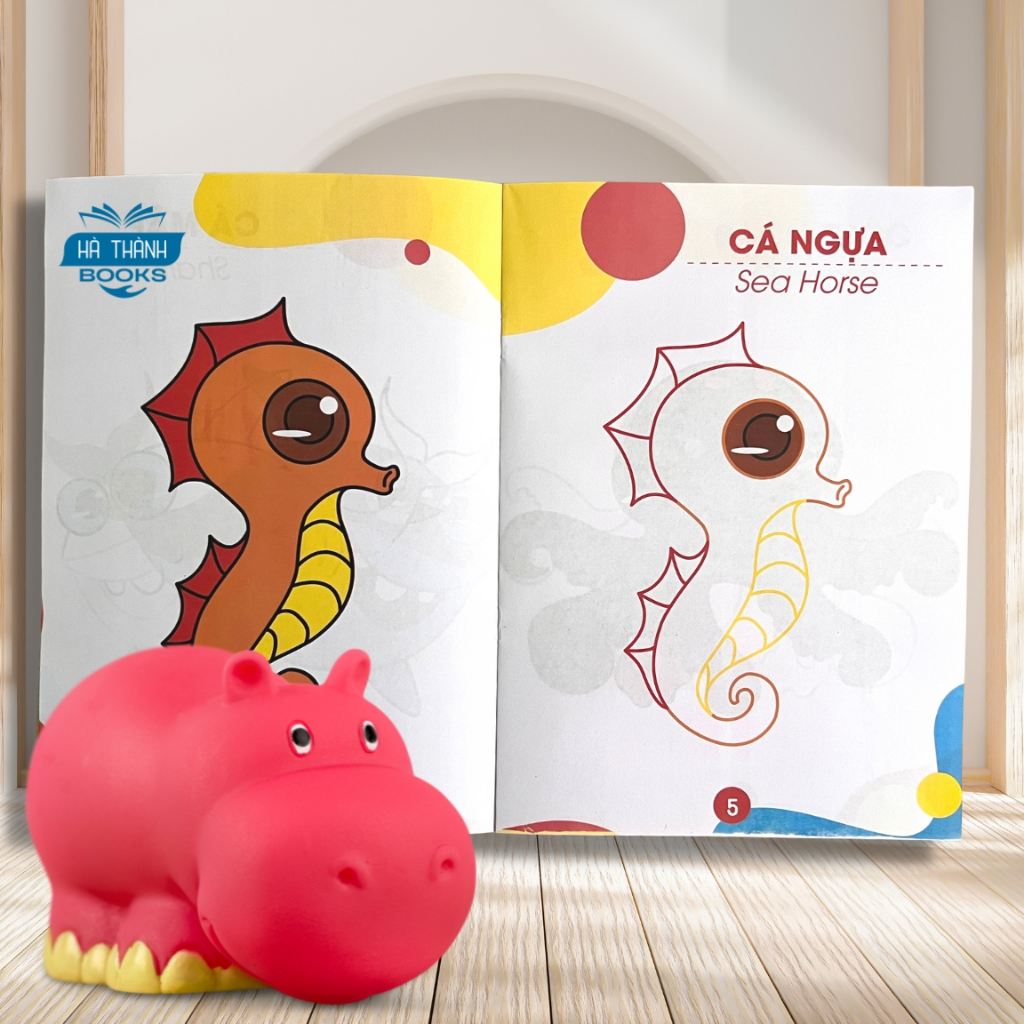 Sách Tô Màu Cho Bé - Bộ 10 Cuốn Nhiều Chủ Đề Tặng Kèm Bút Tô Màu Cho Bé Phát Triển Tư Duy Sáng Tạo