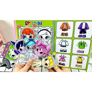 Đồ chơi bóc dán Búp bê Avatar màu sắc Sprunki- Búp bê giấy Pighandmade