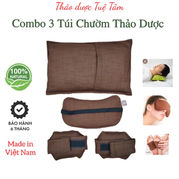 Combo 3 túi chườm nóng thảo dươc ĐA NĂNG + CHƯỜM MẮT + CHƯỜM CHÂN, gối chườm nóng lạnh thảo dược