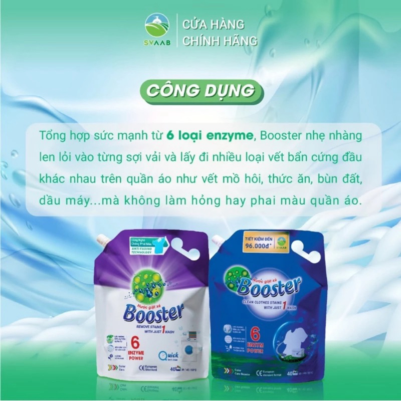 Thùng/ combo 4 túi Nước giặt xả Booster hương nắng mai - HÀNG CHÍNH HÃNG VN