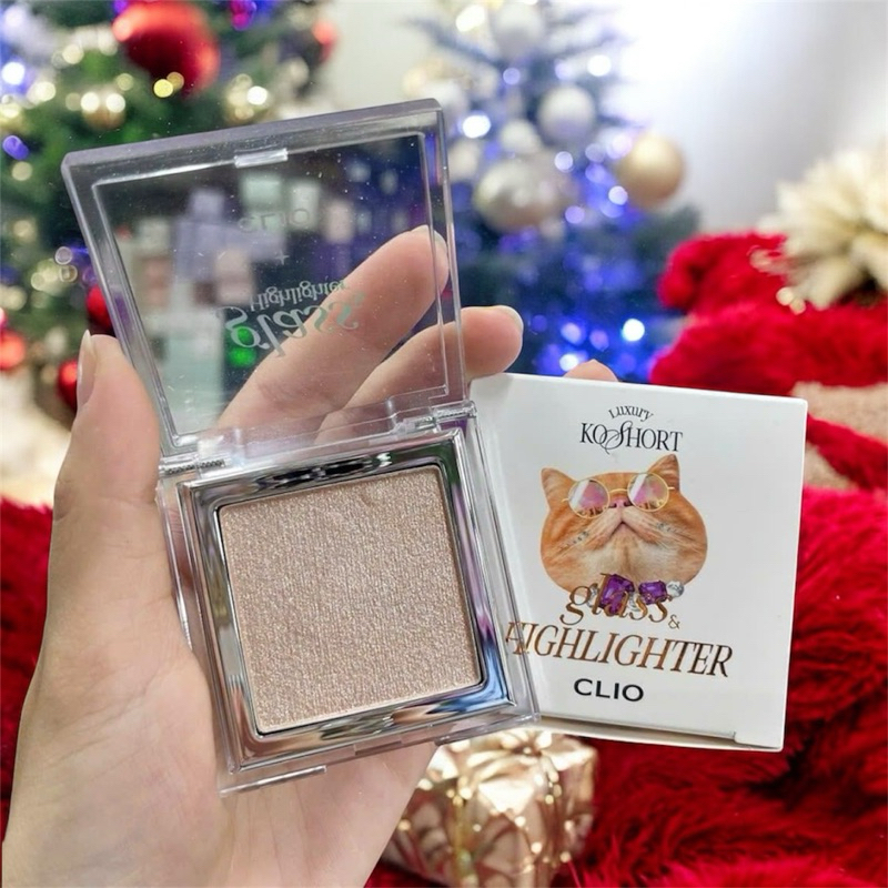 Phấn bắt sáng Glass Highlighter Clio nhũ nhiều, siêu sáng, phiên bản giới hạn.