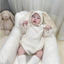 Bodysuit Thỏ kèm mũ tặng kèm tất Be Viền cover Hàn Quốc cho bé gái từ 4-14kg, body, vải mềm mại cao cấp