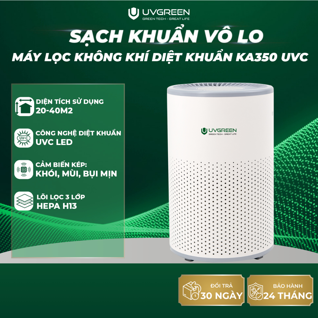 [UVG] [LIVE] Máy Lọc Không Khí Diệt Khuẩn UVGREEN KA350 UVC 40m2, Công ...