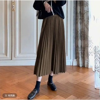 Chân váy bầu dài xếp ly nhỏ, vải Chéo Thái có đáp bụng mềm kèm chun chỉnh bụng