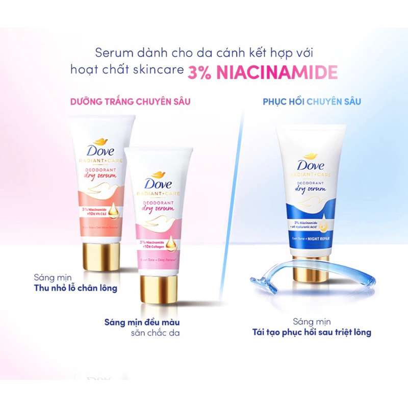 Kem Khử Mùi Dove Tinh Chất Serum dành cho nữ dưỡng da sáng mịn 40ml