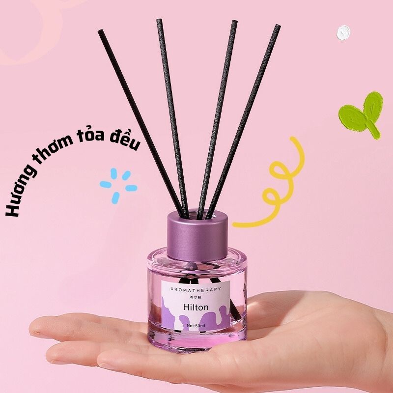 Tinh Dầu Thơm Thiên Nhiên Varomas 50ml Bản Nhiều Màu Để Phòng Que Gỗ Tự Khuếch Tán Thanh Lọc Khử Mùi Không Khí KT121