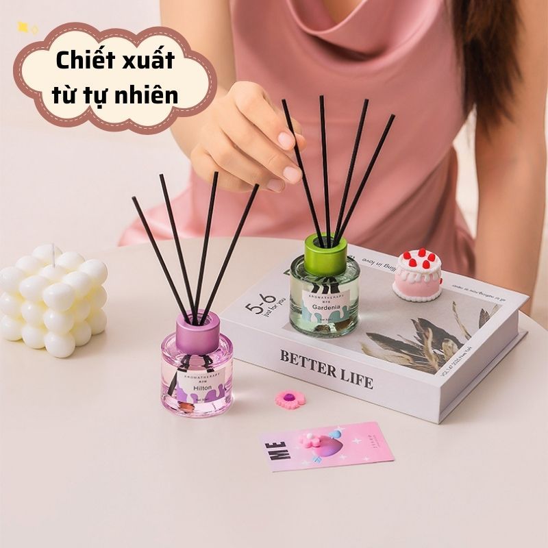Tinh Dầu Thơm Thiên Nhiên Varomas 50ml Bản Nhiều Màu Để Phòng Que Gỗ Tự Khuếch Tán Thanh Lọc Khử Mùi Không Khí KT121