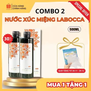 Combo 2 Nước Súc Miệng Laboca Thảo Dược Thơm Miệng, Nước Xúc Miệng Ngừa Hôi Miệng Hiệu Quả 500ml