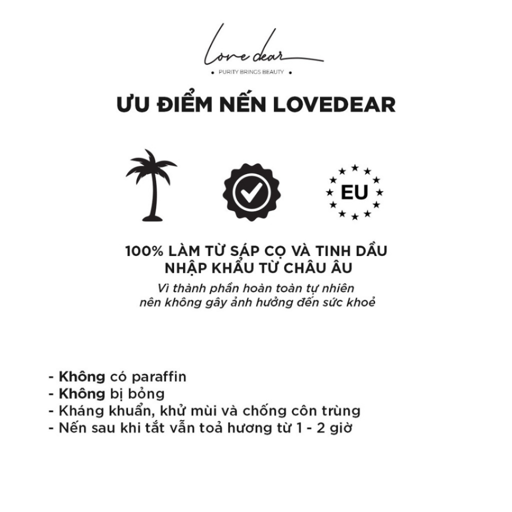 Ảnh Nến Thơm Phòng Cao Cấp LoveDear In Your Eyes Từ Tinh Dầu Thiên Nhiên và Sáp Cọ - Trang Trí Decor 200g 1