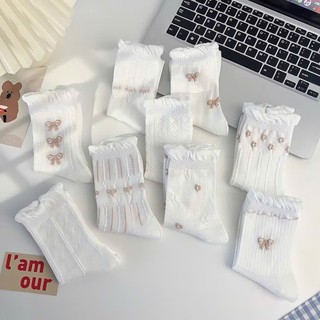 Tất nữ cổ cao HANASO họa tiết bèo nhún siêu xinh thời trang Hàn Quốc nhẹ nhàng nàng thơ chất dày ấm áp TD090