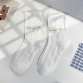 Tất nữ cổ cao HANASO họa tiết bèo nhún siêu xinh thời trang Hàn Quốc nhẹ nhàng nàng thơ chất dày ấm áp TD090