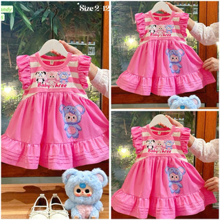 (Top váy bán chạy) Bộ sưu tập siêu phẩm đầm váy Baby Three siêu hot bé gái 13-45kg tay tiên kẻ trắng